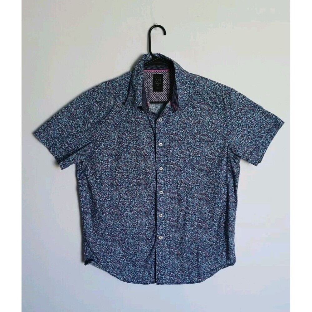 Construct New York Mens Short Sleeve Floral Shirt Size L